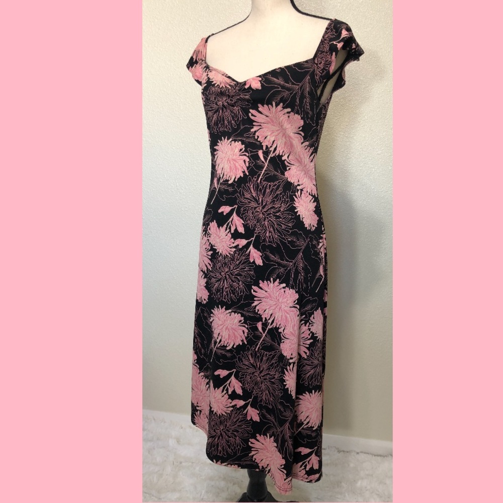 BCBG Paris Black and Pink Dress Size M